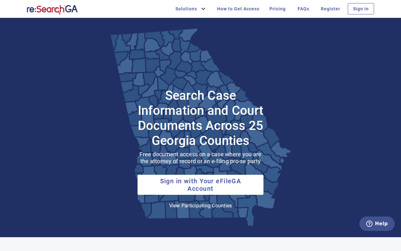 Wilcox County case search reSearchGA interface