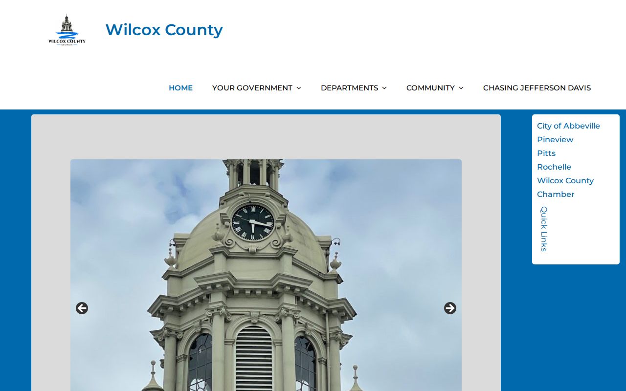 Wilcox County court docket office routing on the county website